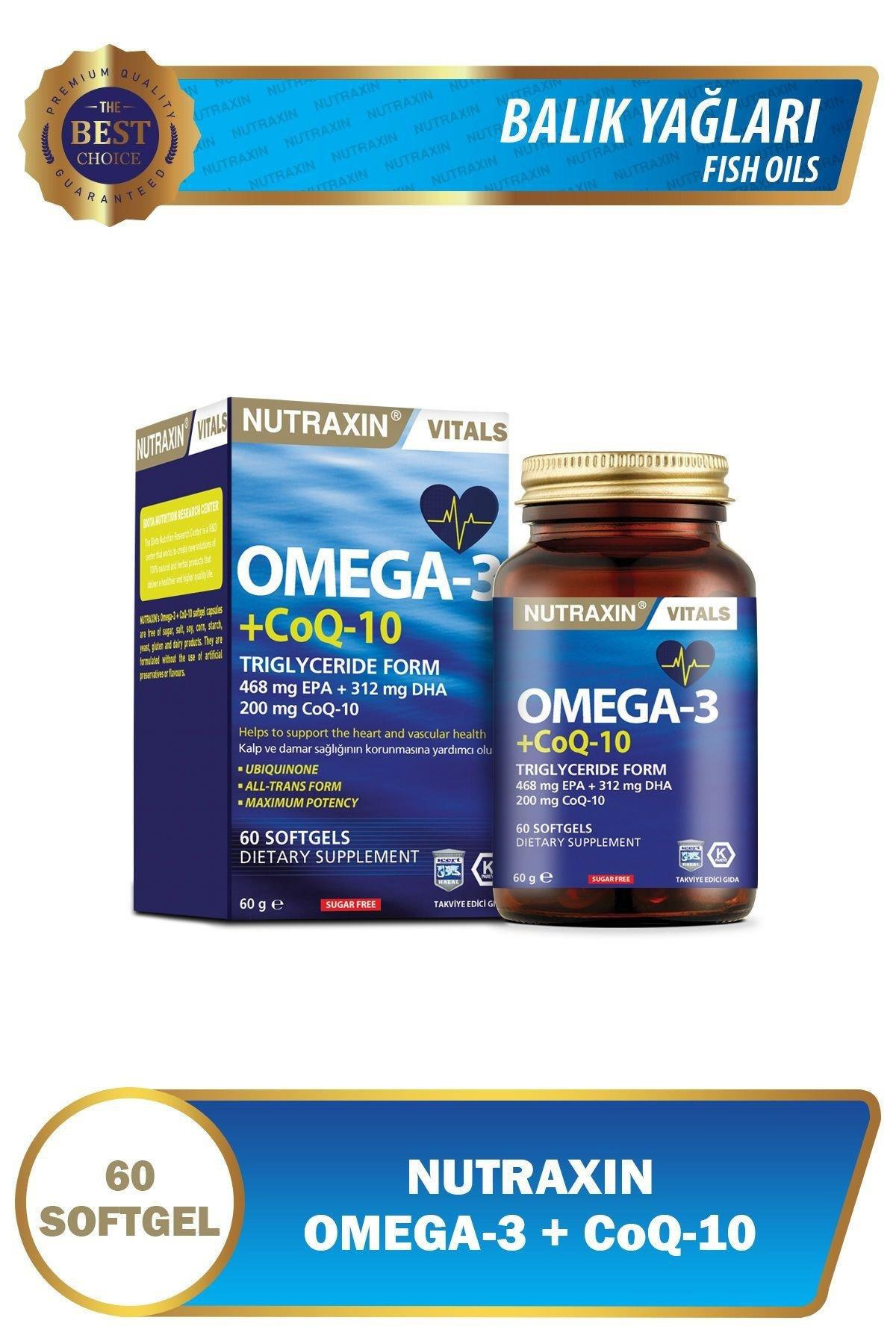 NutraxinNutraxin Vitals Omega-3 + CoQ-10 60 SoftgelNutraxin Vitals Omega-3 + Co-Q10 60 Softgel Fiyatı ve Özellikleri | Mutlufiyatlar