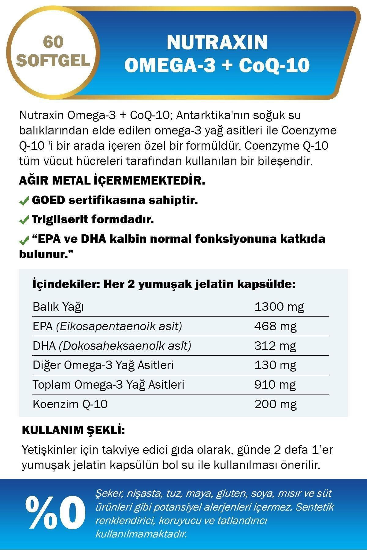 NutraxinNutraxin Vitals Omega-3 + CoQ-10 60 SoftgelNutraxin Vitals Omega-3 + Co-Q10 60 Softgel Fiyatı ve Özellikleri | Mutlufiyatlar