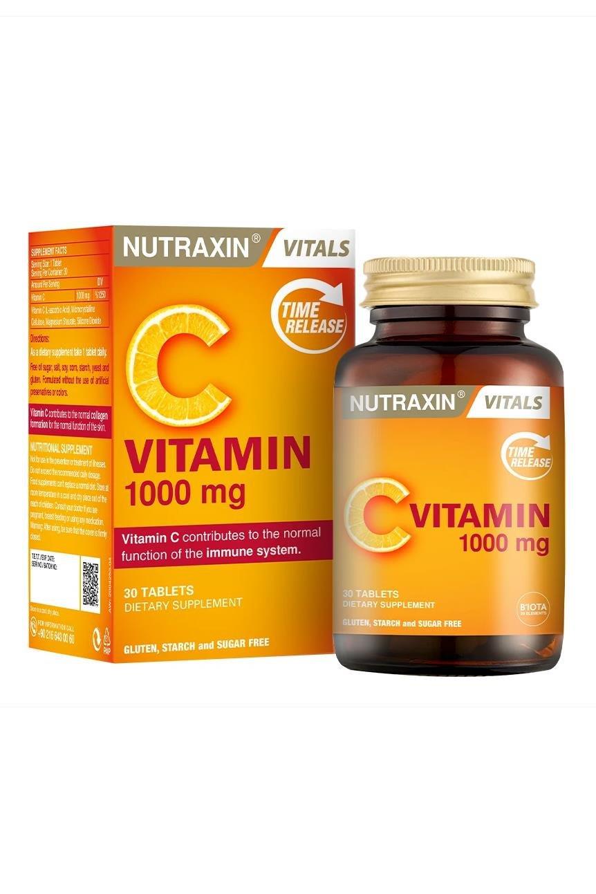 NutraxinNutraxin Vitamin C 1000 mg Takviye Edici Gıda 30 Tablet 3'lüNutraxin Vitamin C 1000 mg 30 Tablet Fiyatı ve Özellikleri | Mutlufiyatlar