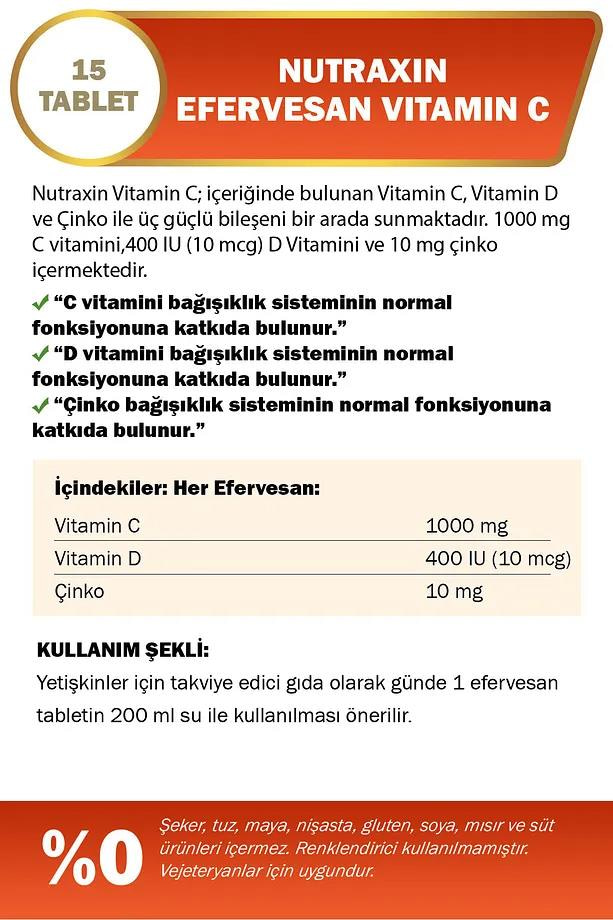 NutraxinNutraxin Vitamin C D Zinc 15 Efervesan Tablet - 1 Alana 1 Hediye Avantajlı PaketNutraxin Vitamin C D Zinc 15 Efervesan Tablet - İkili Kofre Fiyatı ve Özellikleri | Mutlufiyatlar