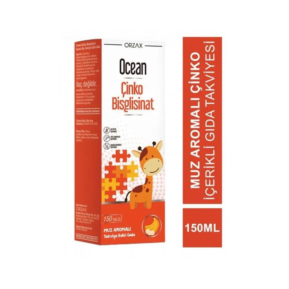 OceanOcean Çinko Bisglisinat Şurup 150 ml - Muz AromalıOcean Çinko Bisglisinat Şurup 150 ml - Muz Aromalı Fiyatı ve Özellikleri