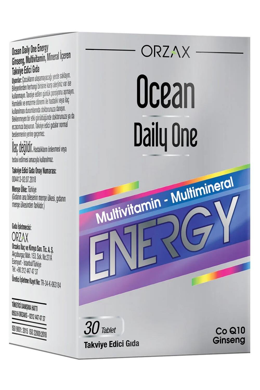 OceanOcean Daily One Energy Multivitamin Multimineral 30 TabletOcean Daily One Energy 30 Tablet Fiyatı ve Özellikleri | Mutlufiyatlar