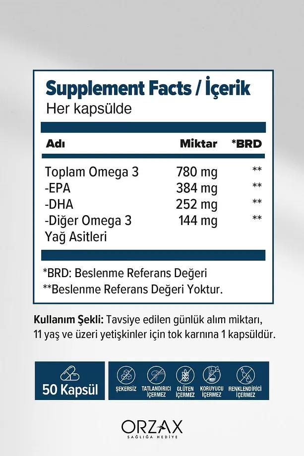 OceanOcean Plus Balık Yağı 1200 mg 50 KapsülOcean Plus Omega 3 1200 mg | Kalp ve Beyin Desteği