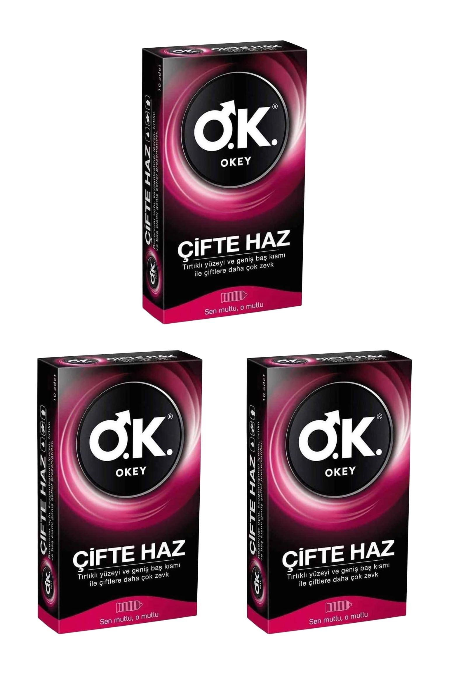 OkeyOkey Çifte Haz Prezervatif 10 Adet 3'lüOkey Çifte Haz Prezervatif 10lu Fiyatı ve Özellikleri | Mutlufiyatlar