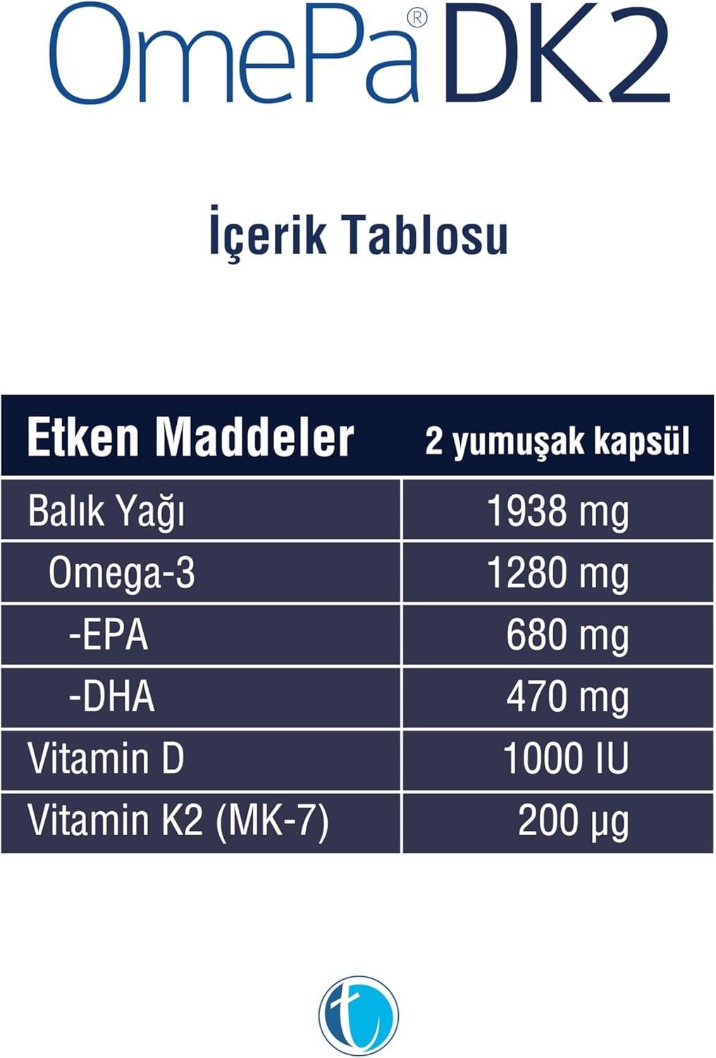 OmepaOmepa DK2 Omega 3   Vitamin D   Menaq7 50 Yumuşak Kapsül - 3 Al 2 ÖdeOmepa DK2 Omega 3   Vitamin D   Menaq7 50 Yumuşak Kapsül - 3 Al 2 Öde Fiyatı ve Özellikleri | Mutlufiyatlar