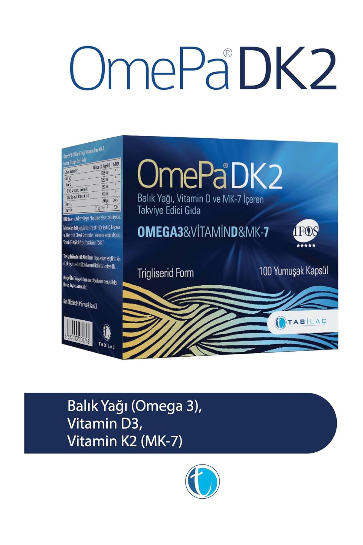 OmepaOmepa DK2 Omega 3   Vitamin D   MENAQ7 100 Yumuşak KapsülOmepa DK2 Omega 3   Vitamin D   MENAQ7 100 Yumuşak Kapsül Fiyatı ve Özellikleri | Mutlufiyatlar