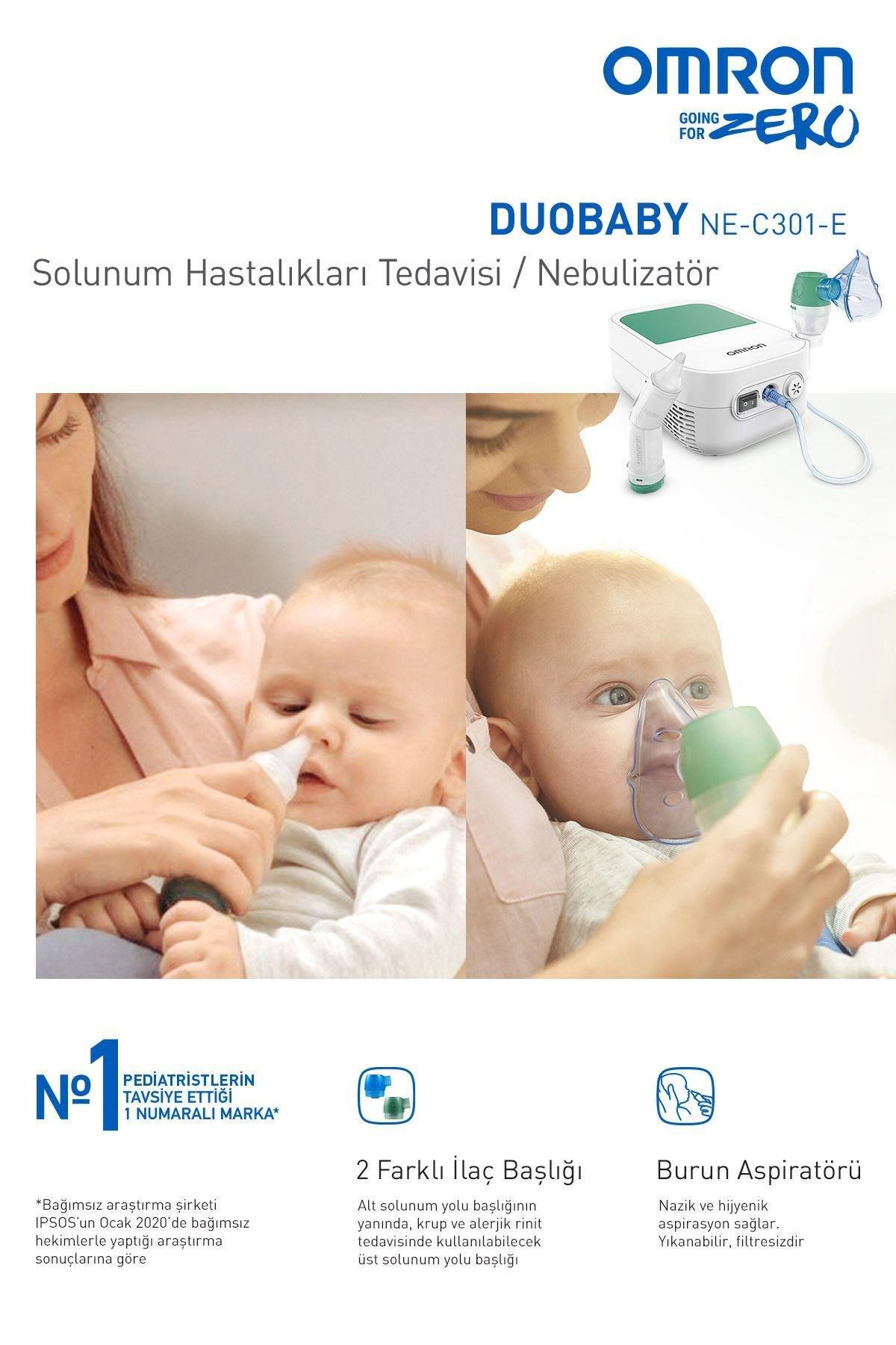 OmronOmron NE-C301-E Duobaby Burun Aspiratörü ve NebulizatörOmron Duobaby NE-C301-E Nazal Aspiratör Kompresörlü Nebulizatör Fiyatı ve Özellikleri | Mutlufiyatlar