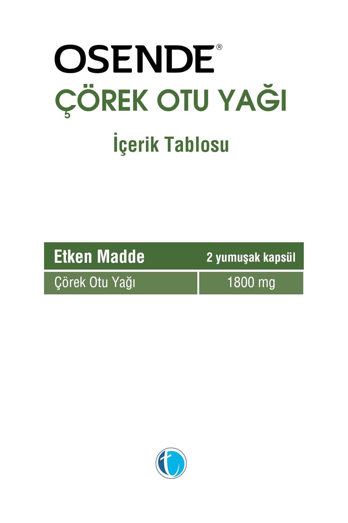 OsendeOsende Çörekotu Yağı 30 KapsülOsende Çörekotu Yağı 900 mg 30 Kapsül Fiyatı ve Özellikleri | Mutlufiyatlar