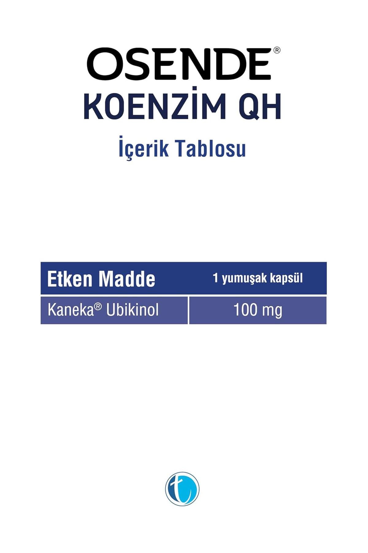 OsendeOsende Koenzim QH 100 mg 30 TabletOsende Koenzim QH Ubikinol 100 mg 30 Tablet Fiyatı ve Özellikleri | Mutlufiyatlar