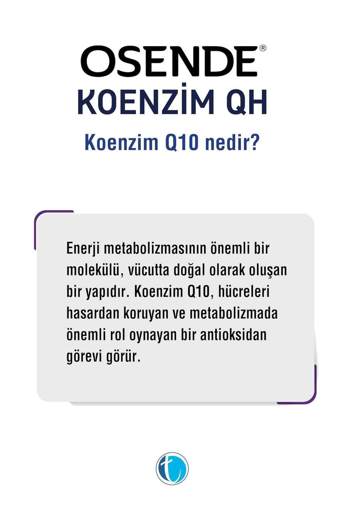 OsendeOsende Koenzim QH 100 mg 30 TabletOsende Koenzim QH Ubikinol 100 mg 30 Tablet Fiyatı ve Özellikleri | Mutlufiyatlar