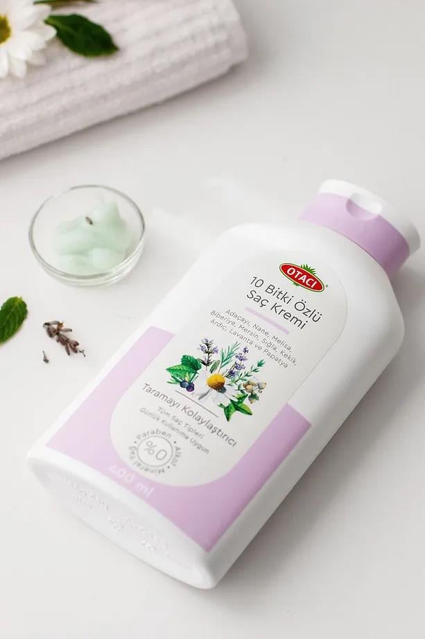 OtacıOtacı 10 Bitki Özlü Canlı Parlak Saçlar için Saç KremiOtacı 10 Bitki Özlü Saç Kremi 400 ml | Kolay Tarama ve Doğal Bakım