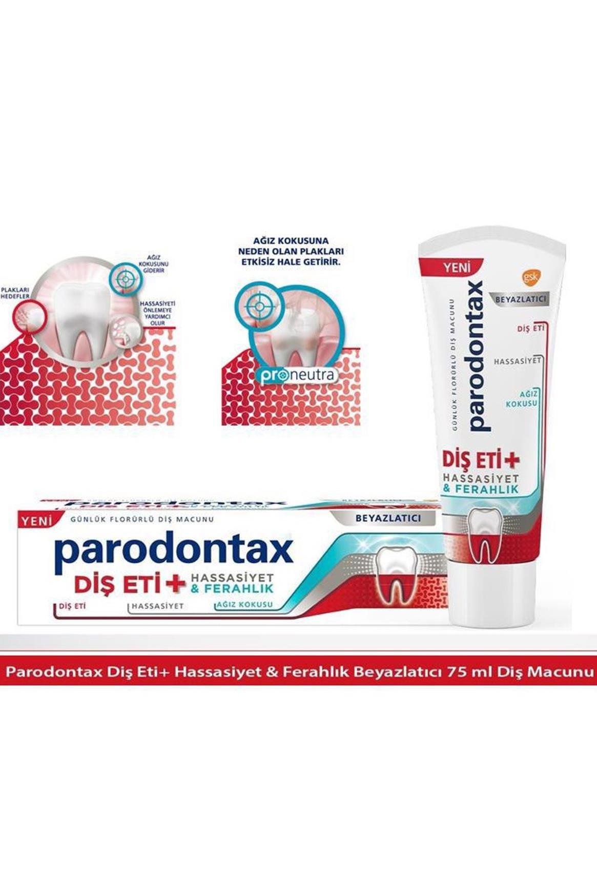ParodontaxParodontax Diş Eti Hassasiyet Ferahlık Beyazlatıcı Diş Macunu 75 ml 10'luParodontax Diş Eti Hassasiyet Ferahlık Beyazlatıcı Diş Macunu 75 ml Fiyatı ve Özellikleri | Mutlufiyatlar