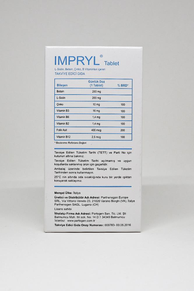 ParthenogenImpryl Takviye Edici Gıda 30 TabletImpryl Takviye Edici Gıda 30 Tablet Fiyatı ve Özellikleri | Mutlufiyatlar