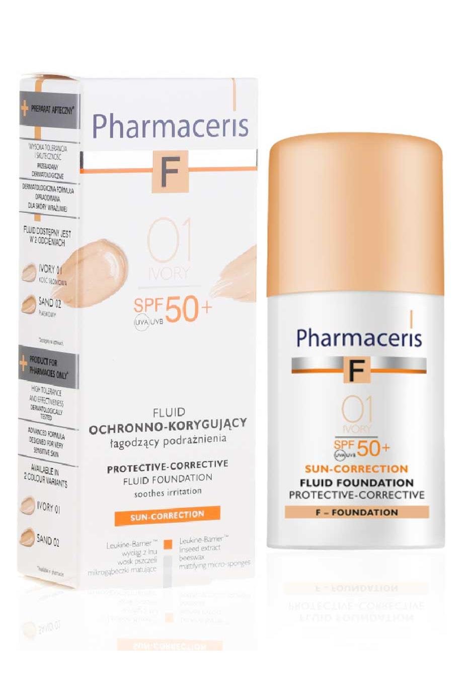 PharmacerisPharmaceris F 01 İvory Protective & Corrective Fluid Foundation Spf 50+ Koruyucu Düzenleyici Sıvı Fondöten 30 mlPharmaceris SPF 50 Fondöten Ivory 01 | Güneş Korumalı Makyaj