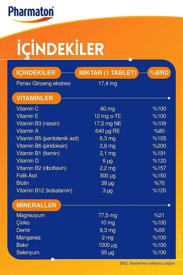 PharmatonPharmaton Vitality 30 Tablet Ginseng G115, Multivitamin ve MinerallerPharmaton Vitality 30 Tablet Fiyatı ve Özellikleri | Mutlufiyatlar