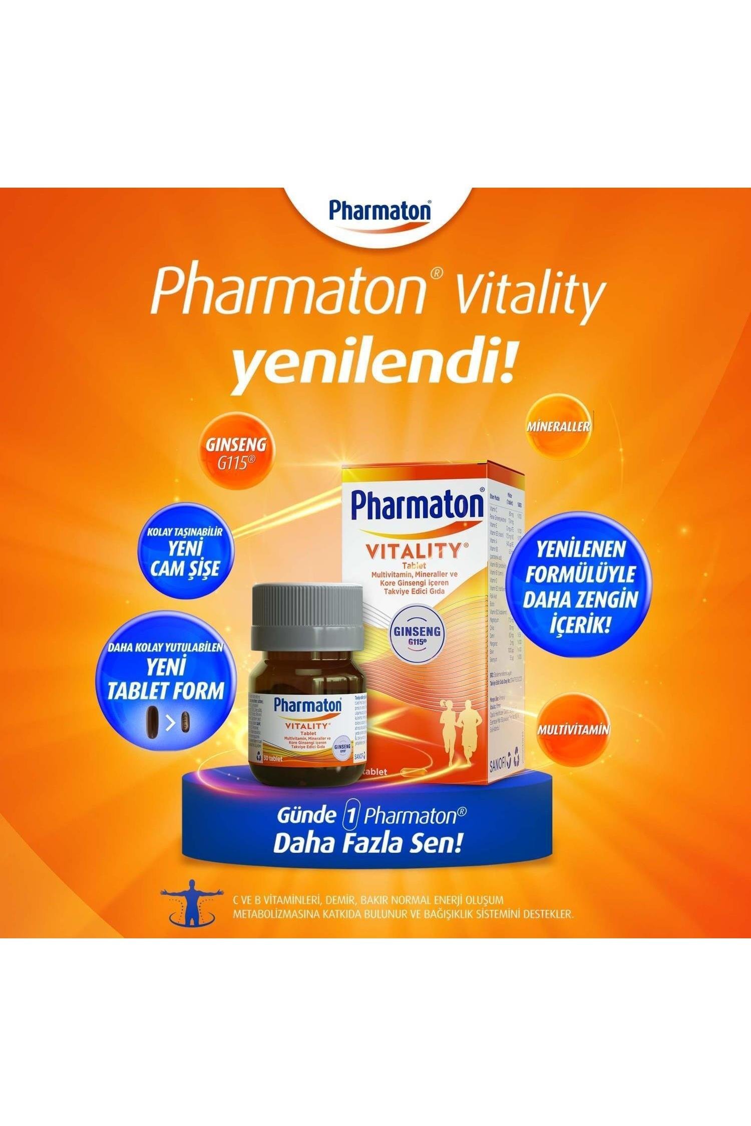 PharmatonPharmaton Vitality 30 Tablet Pharmaton Vitality 30 Tablet Fiyatı ve Özellikleri | Mutlufiyatlar