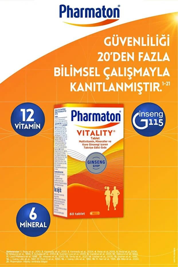 PharmatonPharmaton Vitality 60 Tablet - Ginseng G115, Multivitamin Ve MinerallerPharmaton Vitality 60 Tablet Fiyatı ve Özellikleri | Mutlufiyatlar