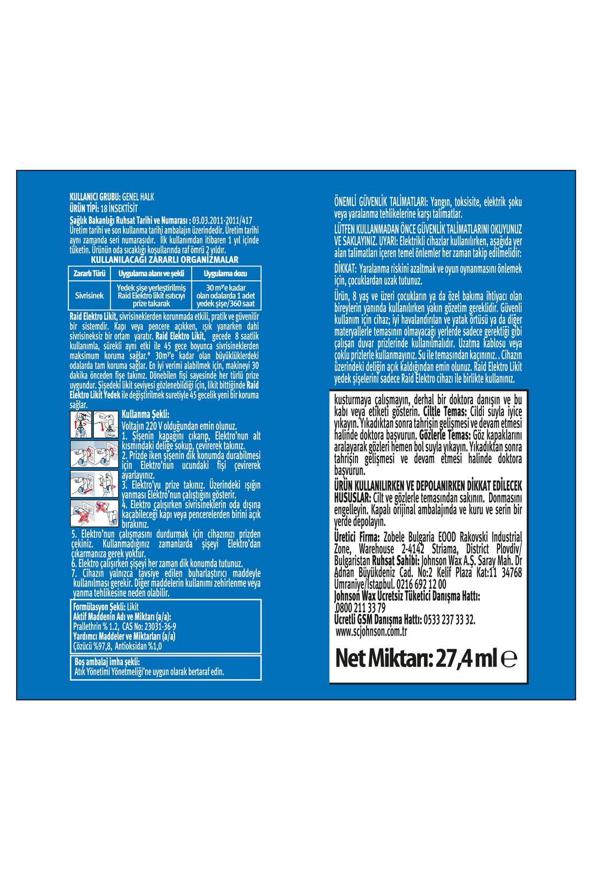 RaidRaid Electro Likit Yedek 45 Gece 35 mlRaid Electro Likit Yedek 35 ml Fiyatı ve Özellikleri | Mutlufiyatlar