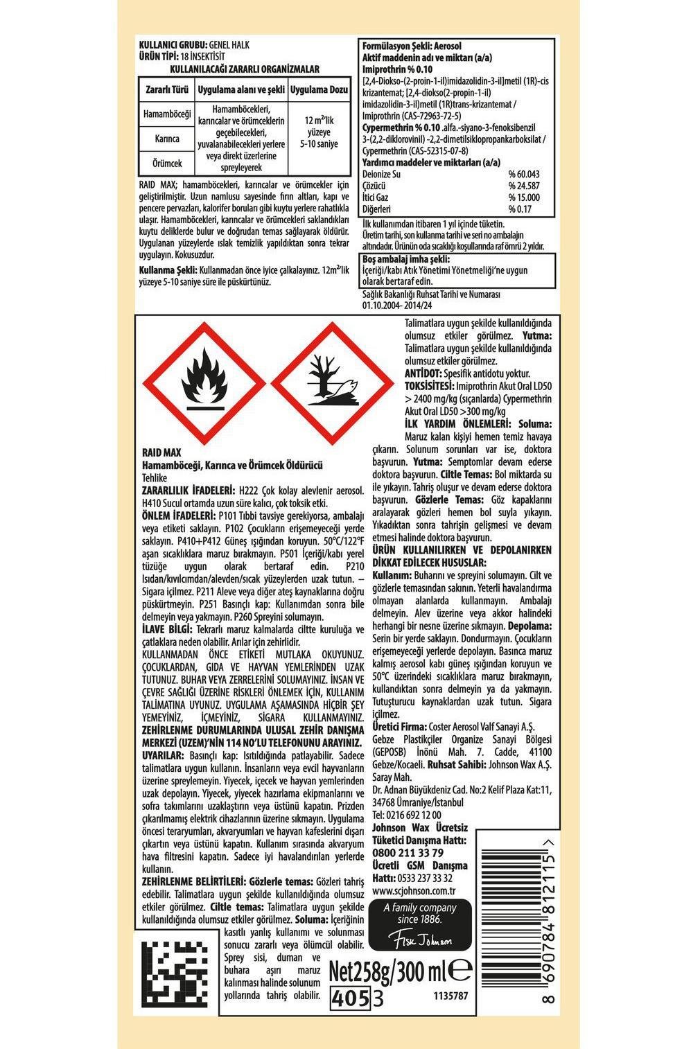 RaidRaid Max Kokusuz Böcek Savar 300 ml  2'liRaid Böcek Savar Max 300 ml Fiyatı ve Özellikleri | Mutlufiyatlar