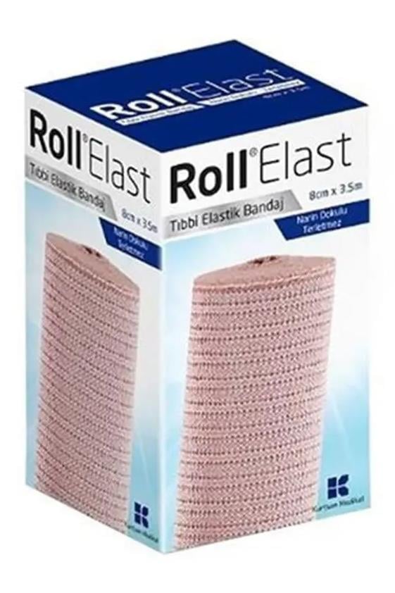 RollRoll Elast Tıbbi Elastik Bandaj 8cm x 3.5mtRoll Tıbbi Elastik Bandaj 8x350 cm | Medikal Kompresyon Desteği