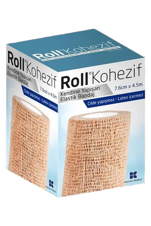 RollRoll Kohezif  Elastik Bandaj Kendine Yapışan 7.6cm x 4.5mtRoll Kohezif Bandaj 7.6x450 cm | Kendinden Yapışkanlı Bandaj