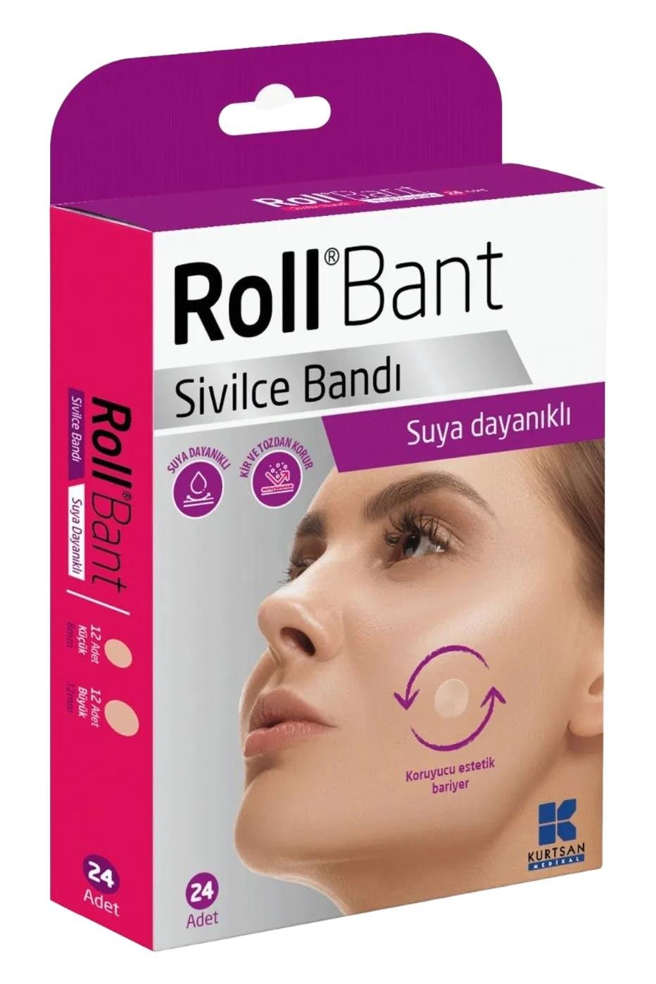 RollRoll Suya Dayanıklı Sivilce Bandı 24 AdetRoll Sivilce Bandı 24’lü | Suya Dayanıklı Akne Bandı