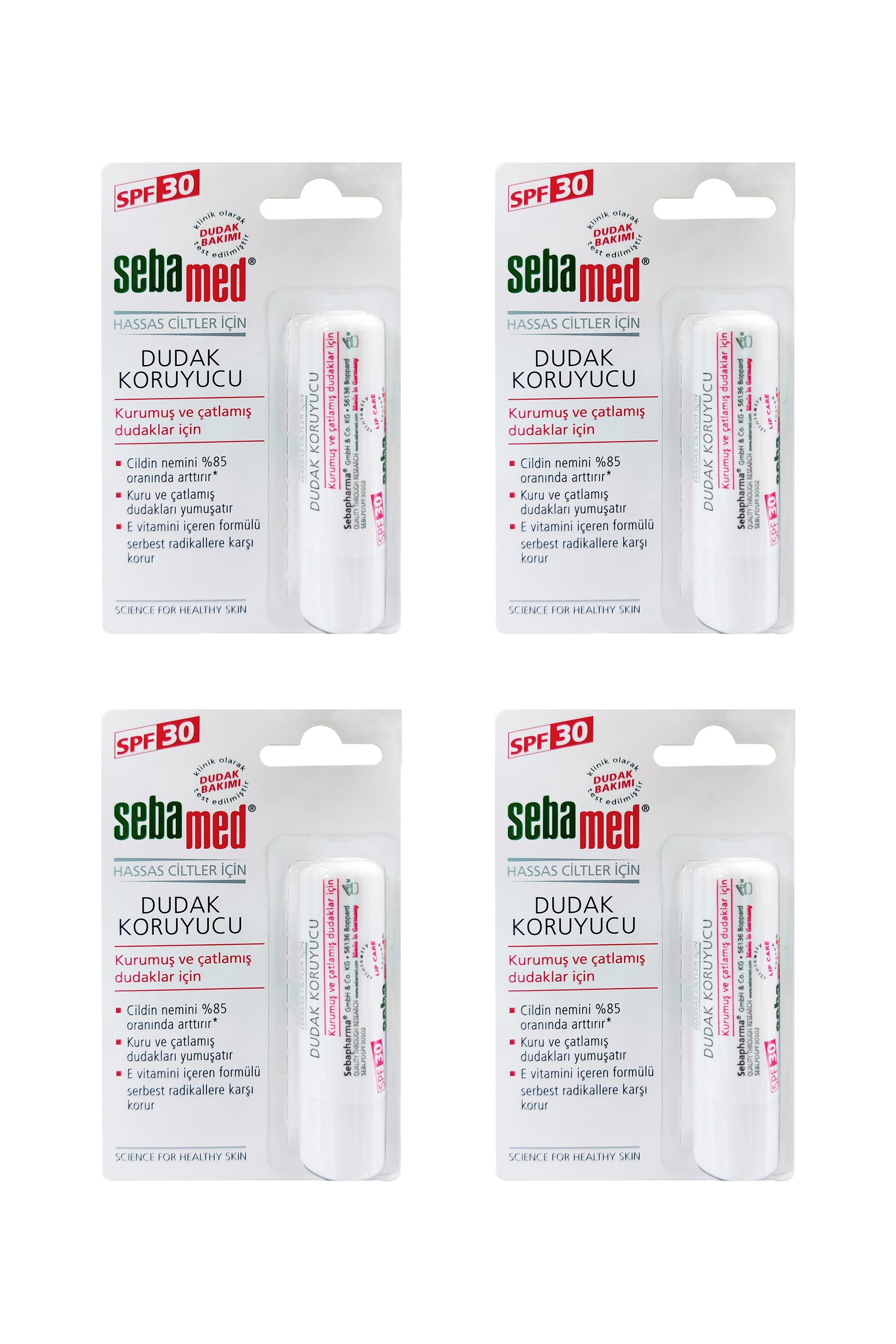 SebamedSebamed Dudak Koruyucu Kurumuş ve Çatlamış Dudaklar İçin SPF30 4'lüSebamed Dudak Bakım Kremi SPF30 | Hassas Dudaklar İçin Yoğun Nem