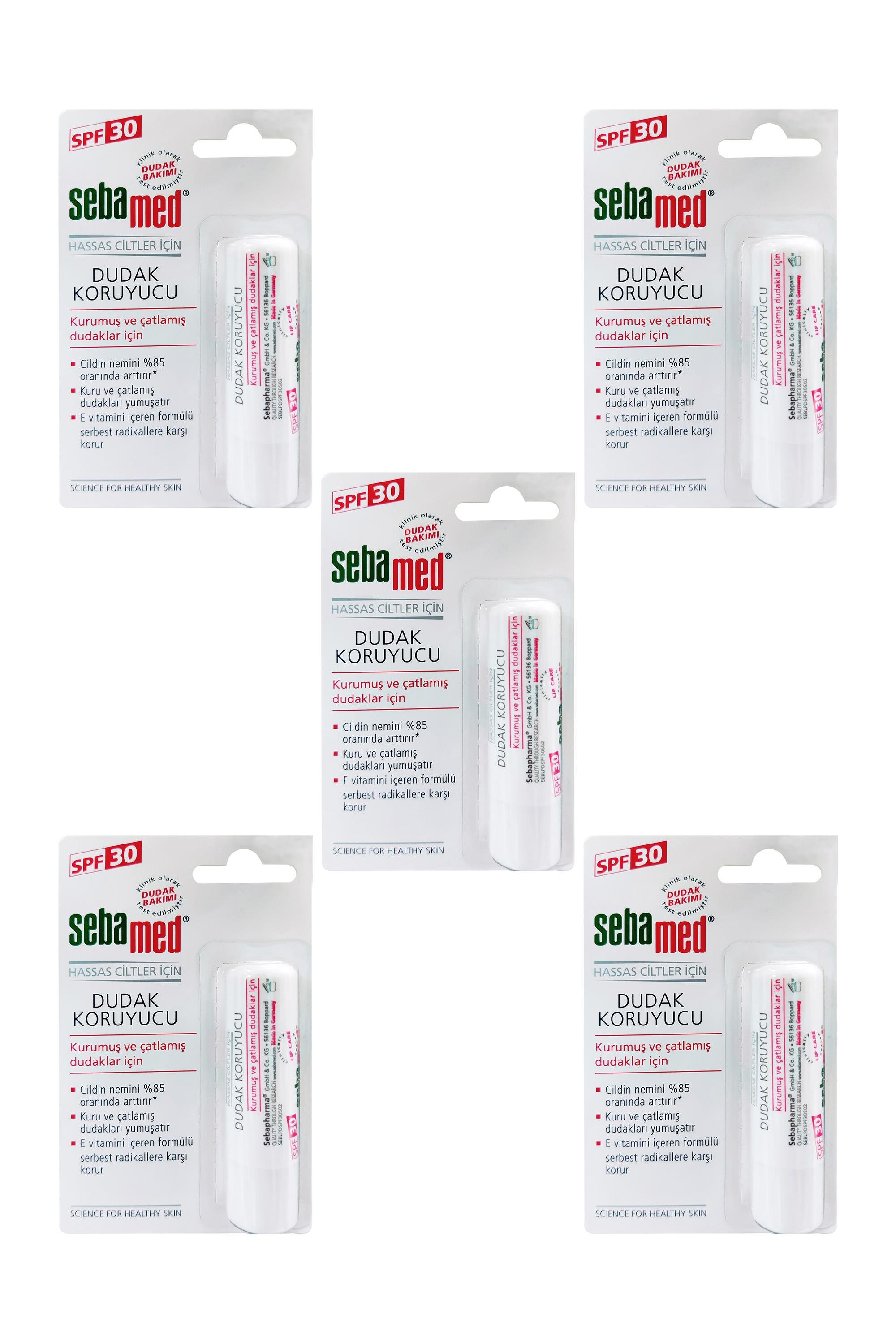SebamedSebamed Dudak Koruyucu Kurumuş ve Çatlamış Dudaklar İçin SPF30 5'liSebamed Dudak Bakım Kremi SPF30 | Hassas Dudaklar İçin Yoğun Nem