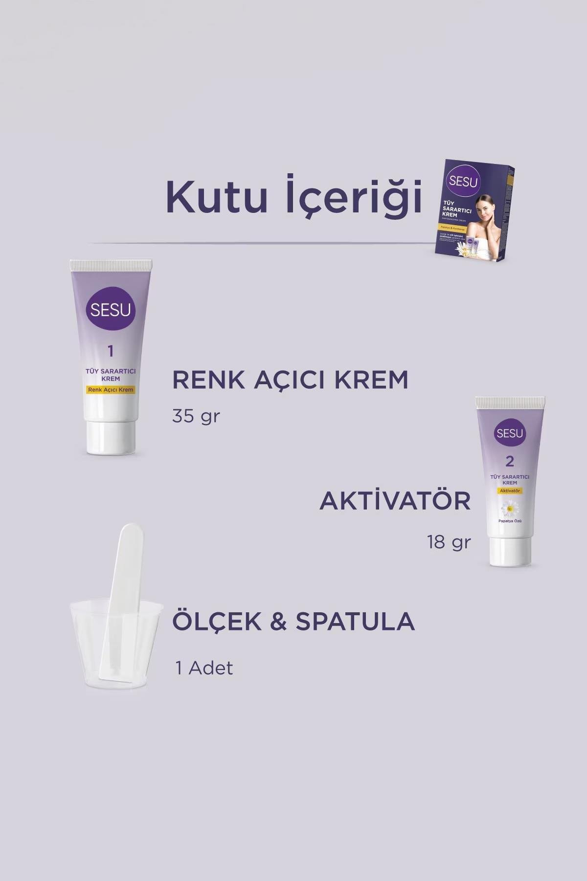 SesuSesu Tüy Sarartıcı Krem 35 gr +18 gr 4'lüSesu Tüy Sarartıcı Krem 35 gr +18 gr Fiyatı ve Özellikleri | Mutlufiyatlar