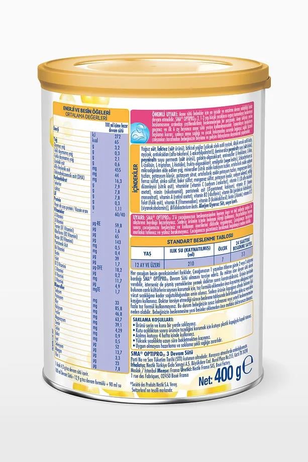 SMASMA Optipro Probiyotik 3 Bebek Devam Sütü 1-3 Yaş 400grSMA Optipro Probiyotik 3 Bebek Devam Sütü 1-3 Yaş 400gr | Hızlı Kargo & Güvenli Alışveriş