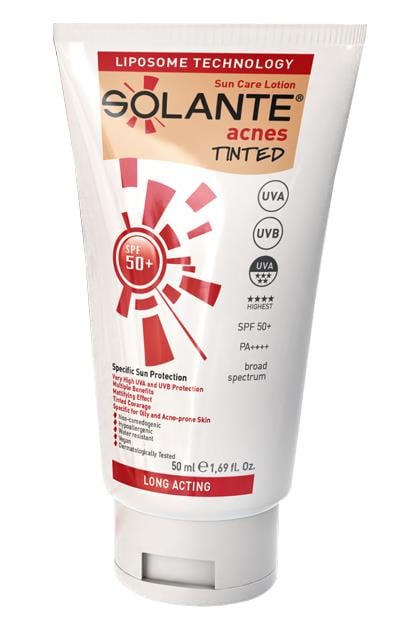 SolanteSolante Acnes Tinted Lotion SPF 50+ 50 mlSolante Acnes Renkli Güneş Losyonu SPF50+ | Akne Eğilimli Ciltler