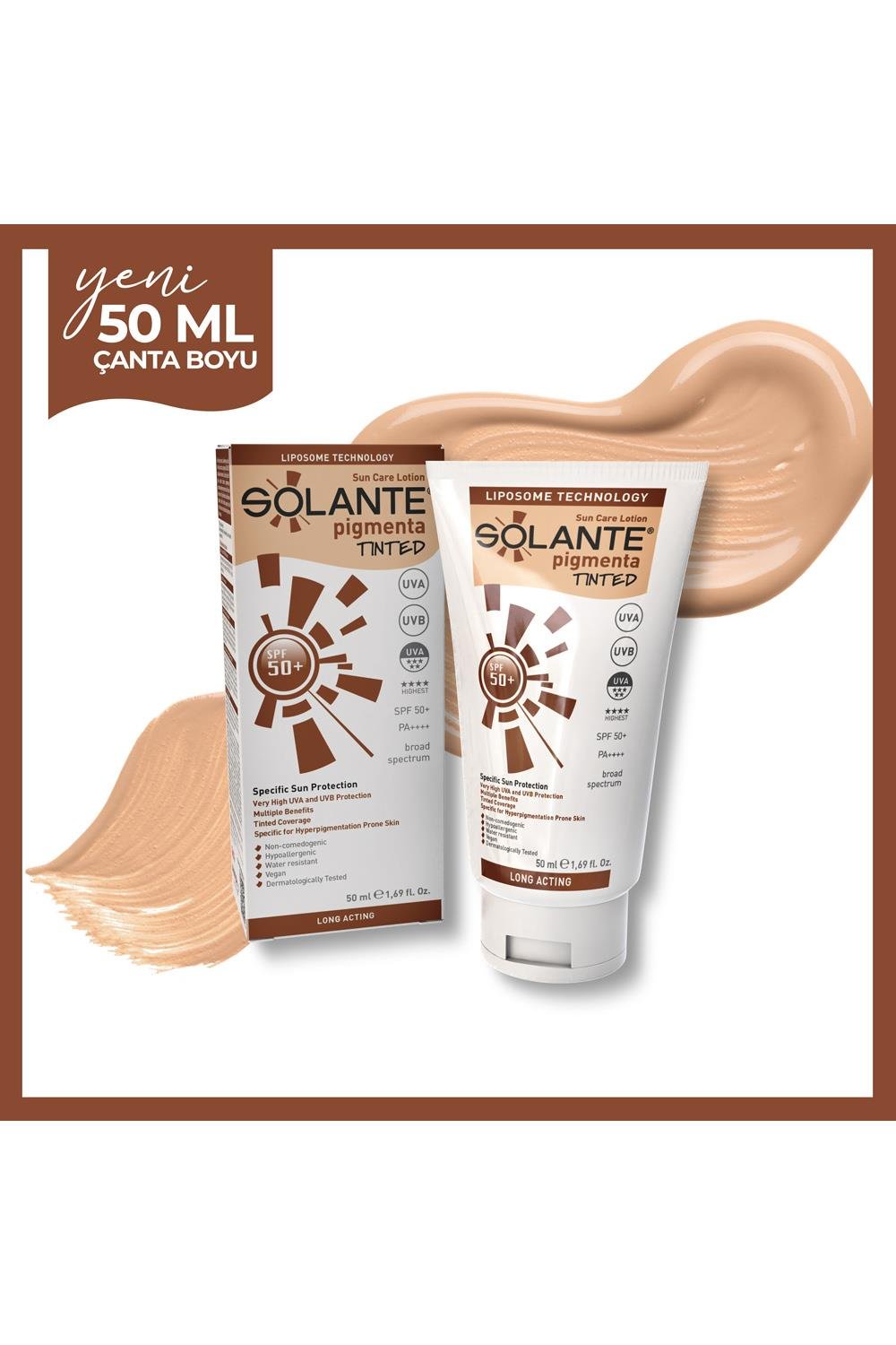 SolanteSolante Pigmenta Tinted Renkli Güneş Losyonu SPF 50+ 50 mlSolante Pigmenta Renkli Güneş Koruyucu SPF50+ | Leke Karşıtı Etki