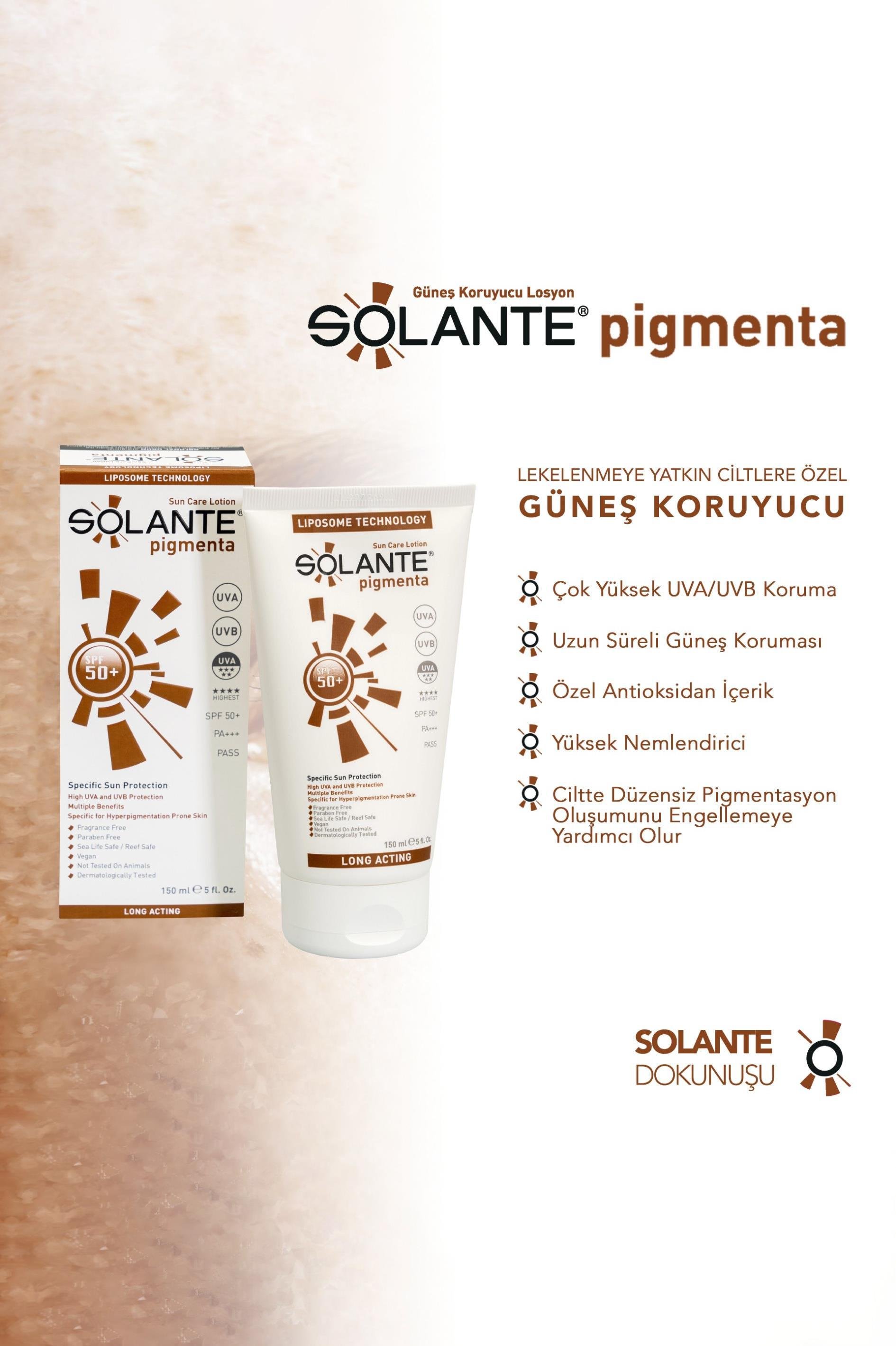 SolanteSolante Pigmenta Tinted Renkli Güneş Losyonu SPF 50+ 150 ml 2'liSolante Pigmenta Sun Care Lotion Tinted SPF50+ 150 ml Fiyatı ve Özellikleri | Mutlufiyatlar