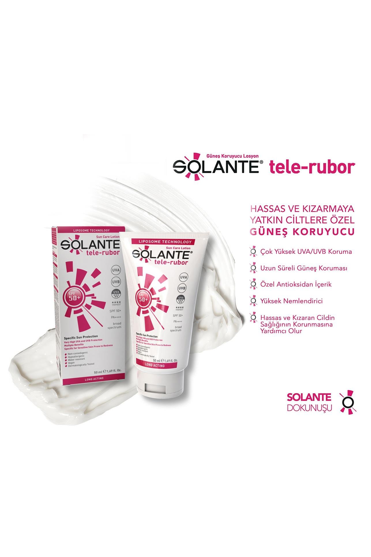 SolanteSolante Tele-Rubor Güneş Losyonu SPF 50+ 50 mlSolante Telerubor SPF50+ Losyon 50ml | Kızarıklık Karşıtı Güneş Koruma