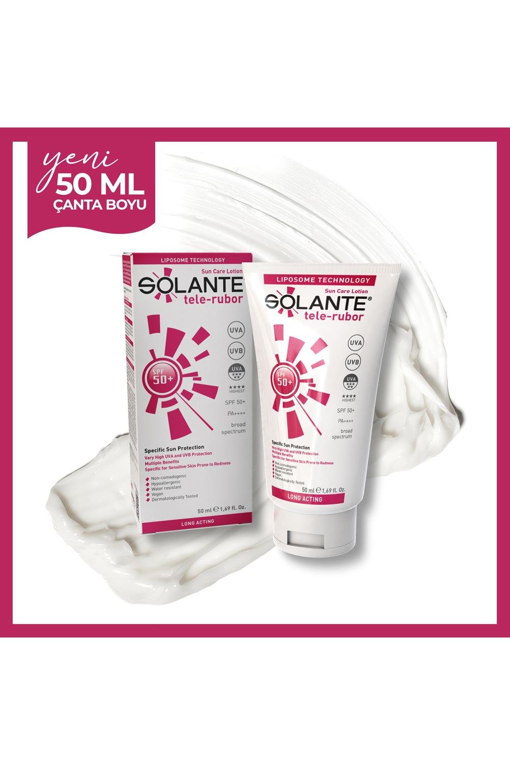 SolanteSolante Tele-Rubor Güneş Losyonu SPF 50+ 50 mlSolante Telerubor SPF50+ Losyon 50ml | Kızarıklık Karşıtı Güneş Koruma