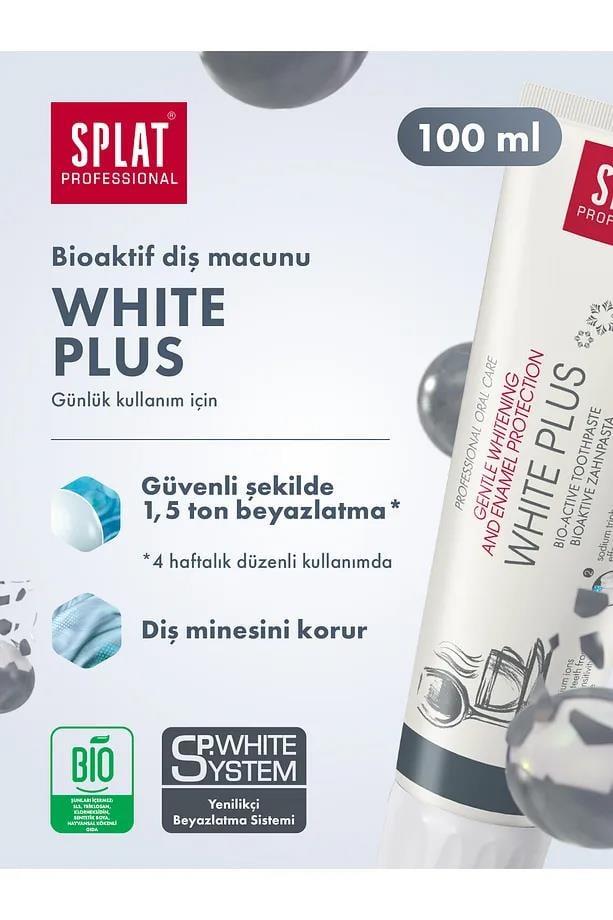 SplatSplat Professional White Plus Beyaz Diş Macunu 100 ml 3'lüSplat White Plus Beyaz Diş Macunu 100 ml Fiyatı ve Özellikleri | Mutlufiyatlar