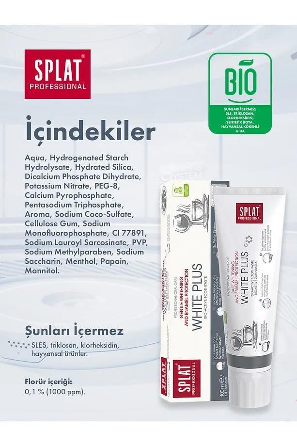 SplatSplat Professional White Plus Beyaz Diş Macunu 100 ml 3'lüSplat White Plus Beyaz Diş Macunu 100 ml Fiyatı ve Özellikleri | Mutlufiyatlar