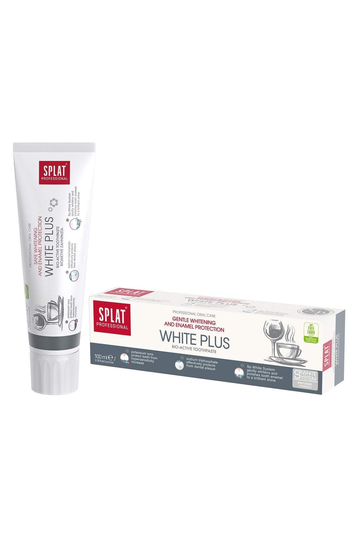 SplatSplat Professional White Plus Beyaz Diş Macunu 100 ml 3'lüSplat White Plus Beyaz Diş Macunu 100 ml Fiyatı ve Özellikleri | Mutlufiyatlar