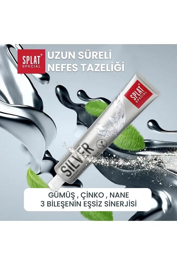 SplatSplat Special Silver Diş Macunu 75 mlSplat Special Diş Macunu Aktif Gümüş Silver 75 ml Fiyatı ve Özellikleri | Mutlufiyatlar