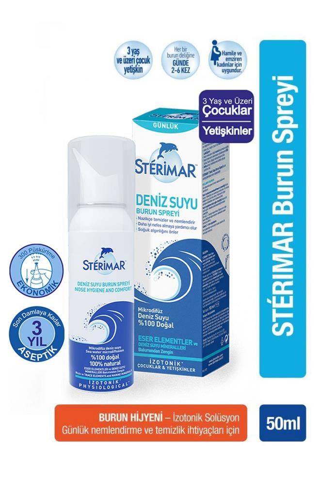 SterimarSterimar Deniz Suyu Burun Spreyi 50 ml 3'lüSterimar Deniz Suyu Burun Spreyi 50 ml Fiyatı ve Özellikleri | Mutlufiyatlar