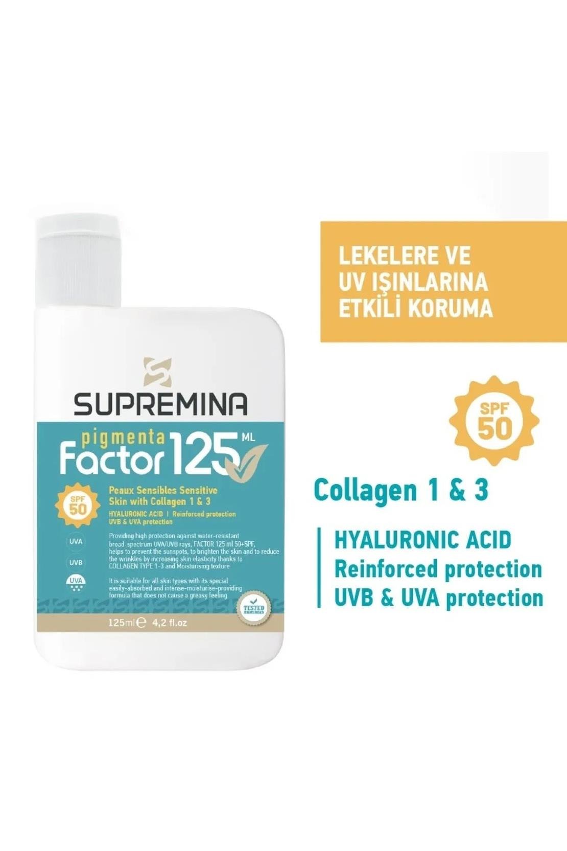 SupreminaSupremina Pigmenta Factor  SPF50+ 125mlSupremina Pigmenta SPF50+ Factor 125ml Fiyatı ve Özellikleri | Mutlufiyatlar