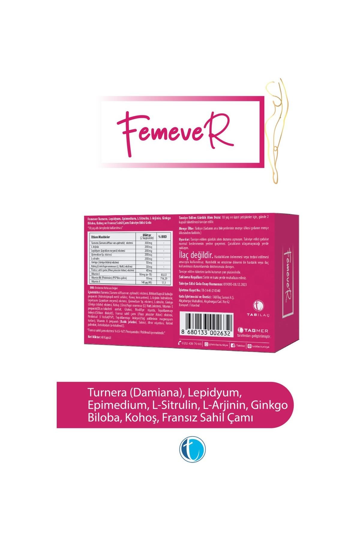 Tab İlaçFemever 60 Kapsül Femever 60 Kapsül | Kadınlara Özel Bitkisel Takviye