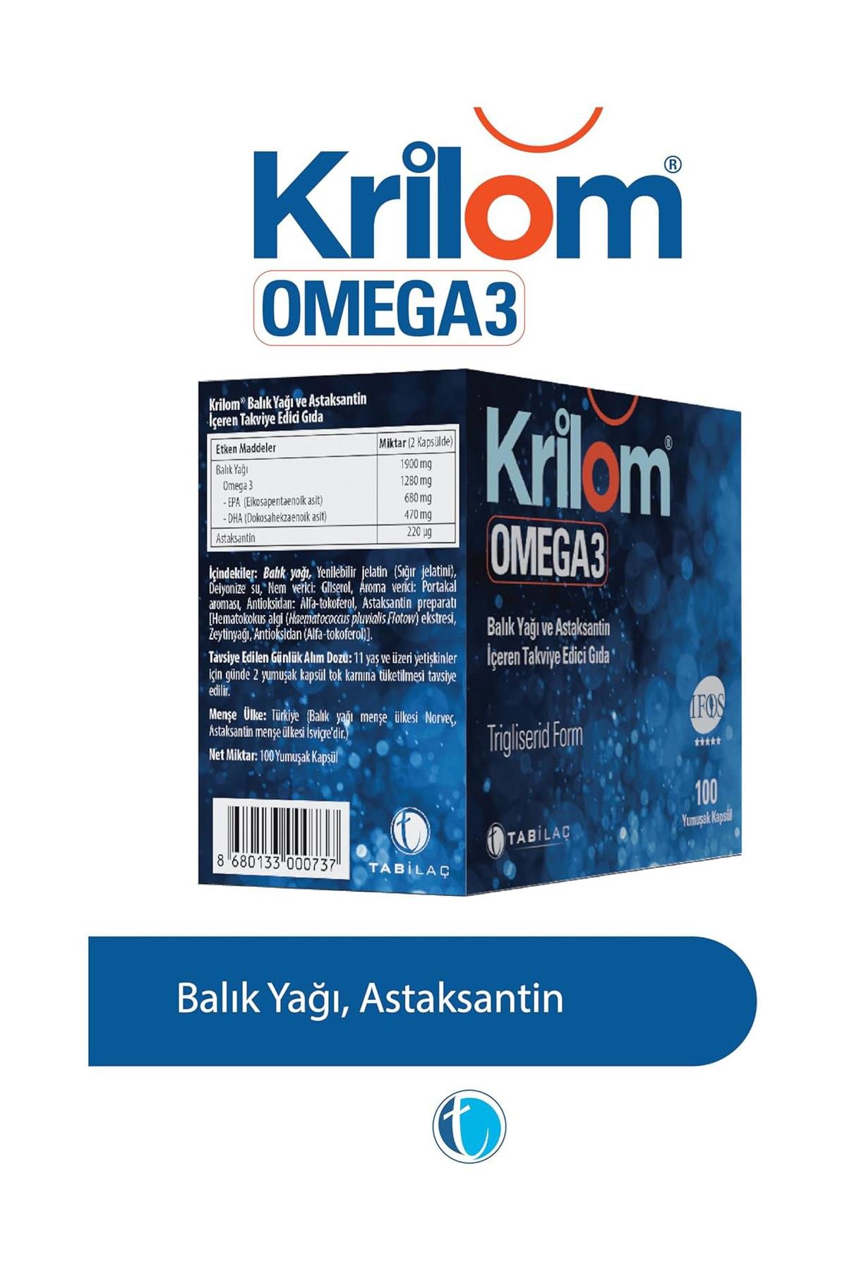 Tab İlaçKrilom Omega-3 100 Yumuşak KapsülKrilom Omega-3 100 Yumuşak Kapsül Fiyatı ve Özellikleri | Mutlufiyatlar