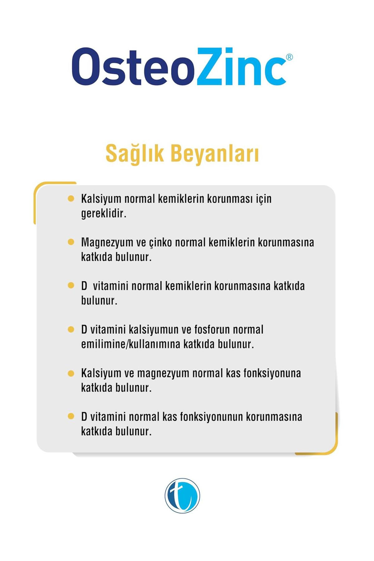 Tab İlaçOsteozinc Kalsiyum, Magnezyum, Vitamin D ve Çinko İçeren Takviye Edici Gıda 30 TabletOsteozinc 30 Tablet Fiyatı ve Özellikleri | Mutlufiyatlar