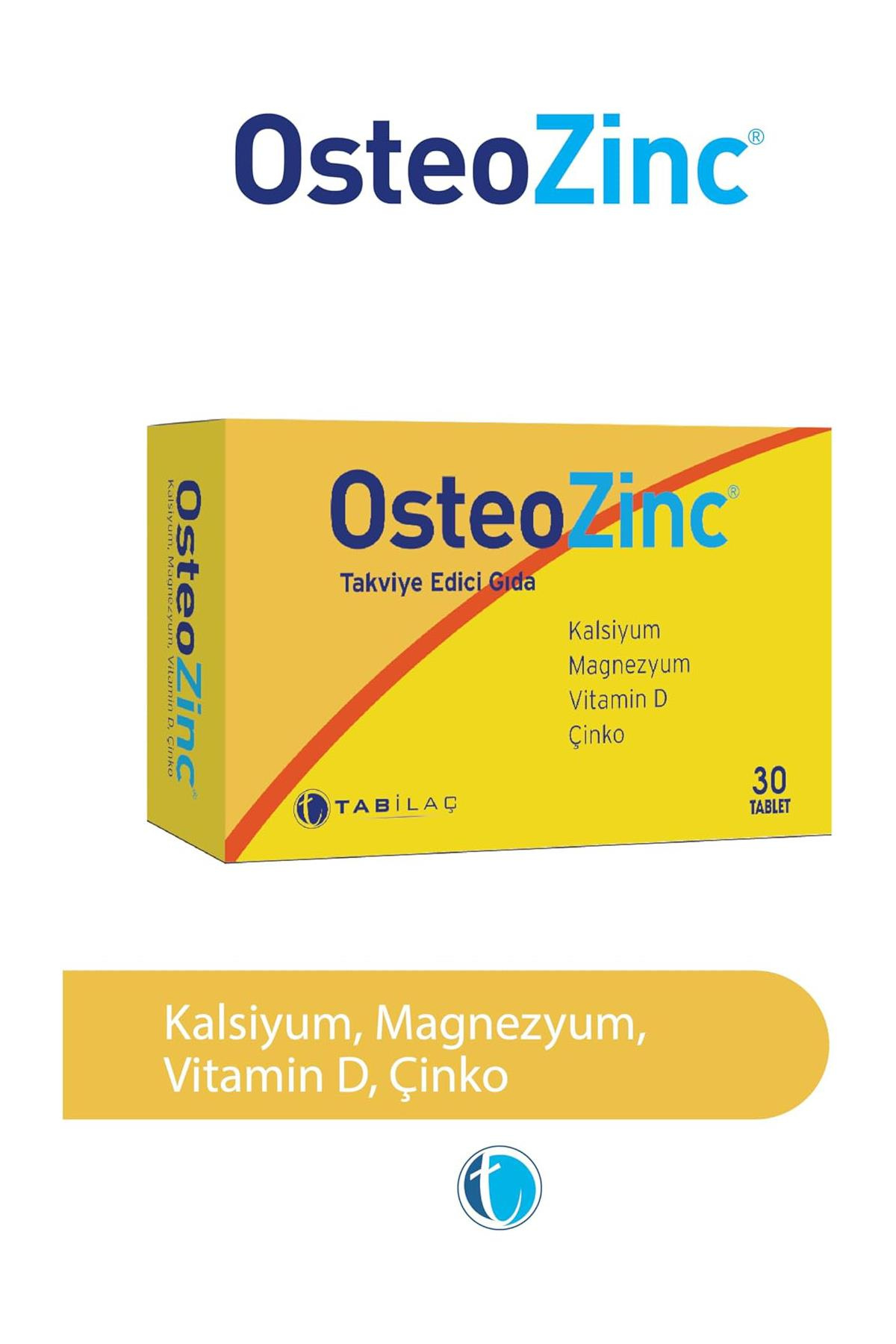 Tab İlaçOsteozinc Kalsiyum, Magnezyum, Vitamin D ve Çinko İçeren Takviye Edici Gıda 30 TabletOsteozinc 30 Tablet Fiyatı ve Özellikleri | Mutlufiyatlar