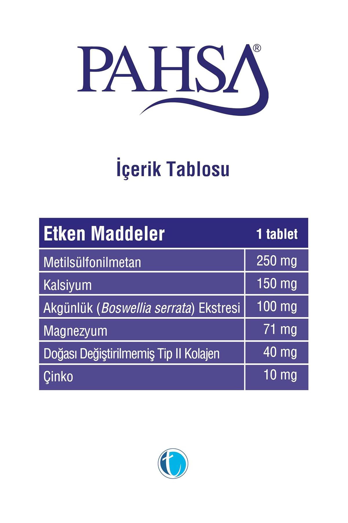 Tab İlaçPahsa Tip II Kolajen - 30 TabletPahsa Tip 2 Kolajen 30 Tablet | Eklem Desteği