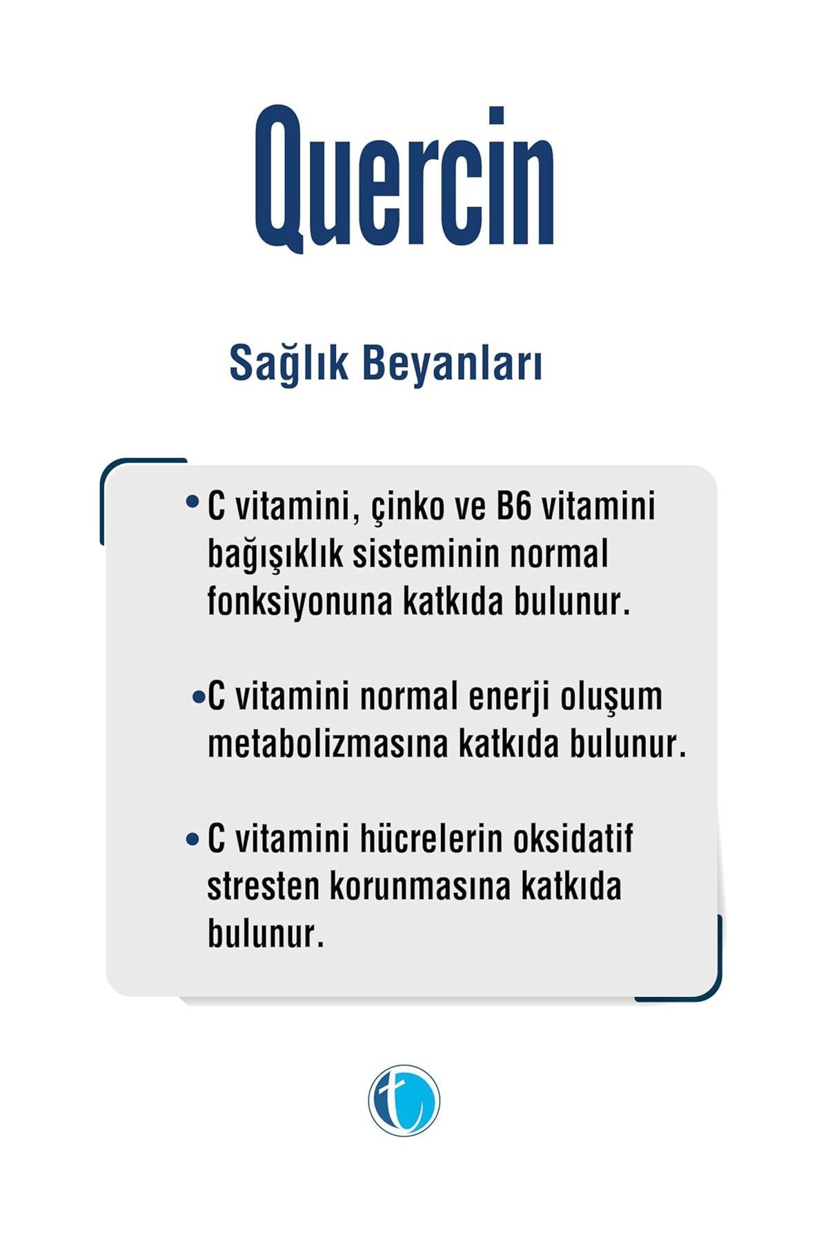 Tab İlaçQuercin Kuersetin, Bromelain, Vitamin ve Mineral İçeren Takviye Edici Gıda 60 KapsülQuercin Fitozomal Kuersetin 60 Kapsül | Yüksek Emilim, Etkili Formül