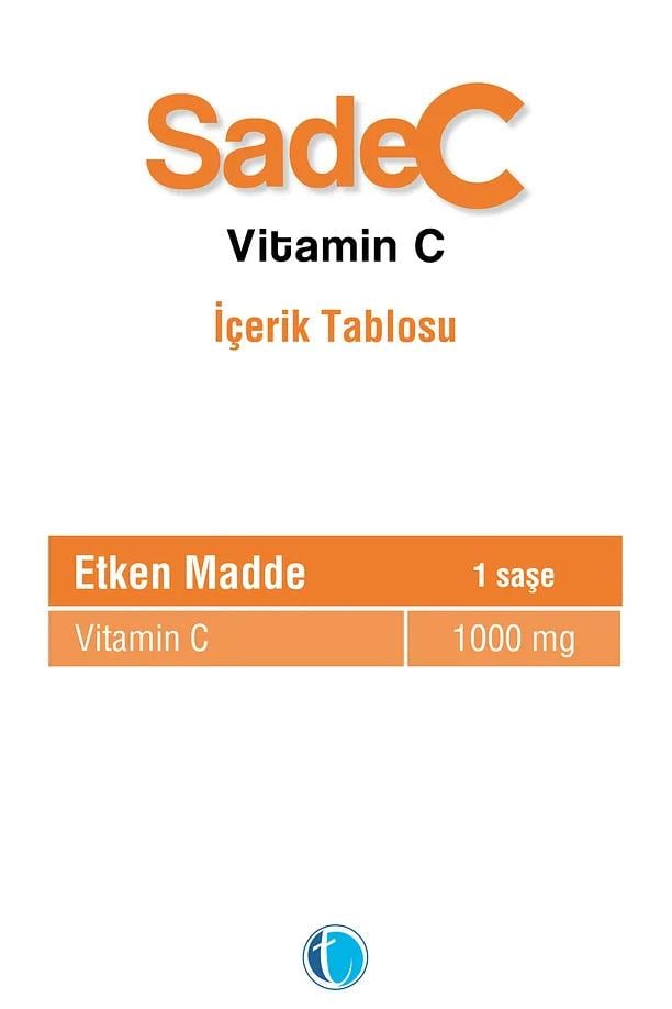 Tab İlaçSadeC Vitamin C 100 SaşeSadeC Vitamin C 100 Saşe | Bağışıklık Güçlendiren C Vitamini
