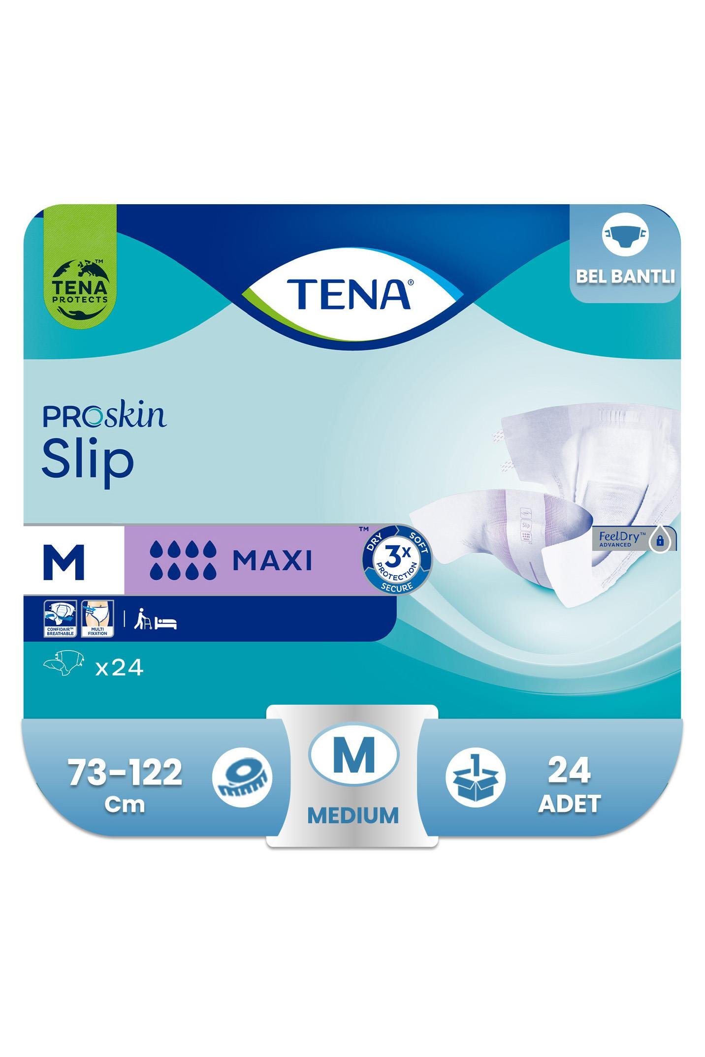 TenaTena Proskin Slip Maxi Belbantlı Hasta Bezi Medium Beden 24 AdetTena Slip 8 Damla Maxi Orta Boy Belbantlı Hasta Bezi 24lü - Medium Fiyatı ve Özellikleri | Mutlufiyatlar