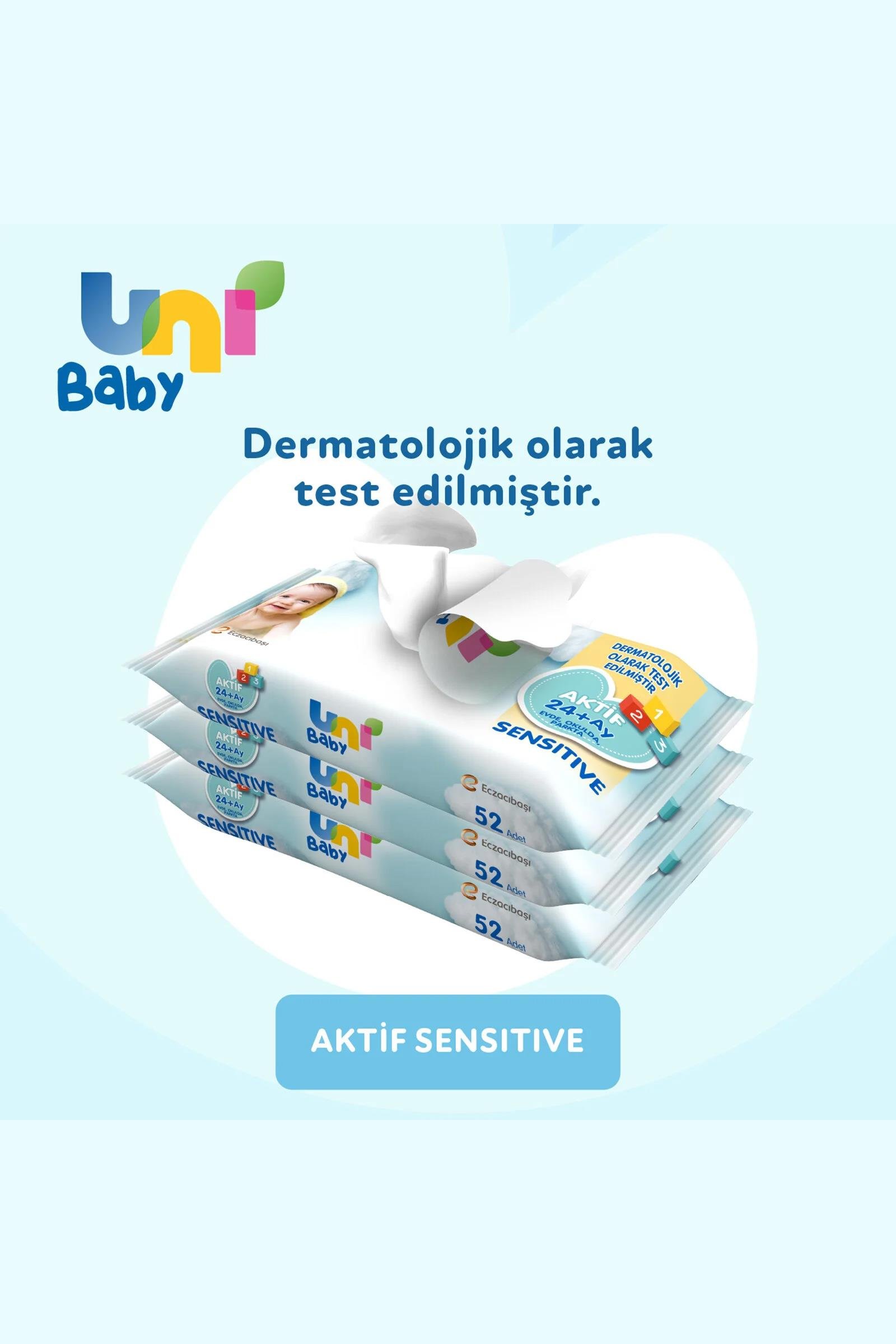 Uni BabyUni Baby Aktif Sensitive Islak Mendil  24+ Ay 3x52 AdetUni Baby Aktif 24+ Ay Islak Mendil 52 Yaprak - 3 Adet Fiyatı ve Özellikleri | Mutlufiyatlar